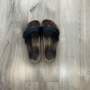 Birkenstock Black Single-Strap Slide Sandals